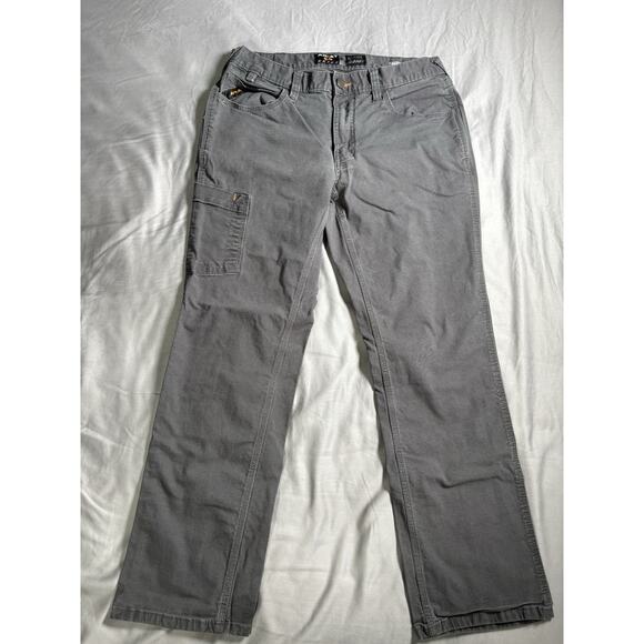 Ariat Rebar M4 Relaxed Straight Khaki Pants Mens 32x30 Gray - Picture 1 of 15
